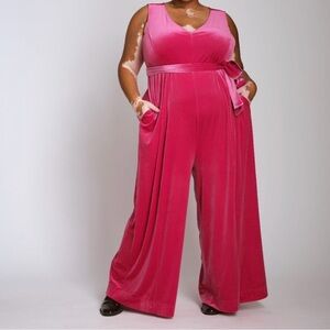 NWT Elegant Universal Standard Pink Velvet Jumpsuit